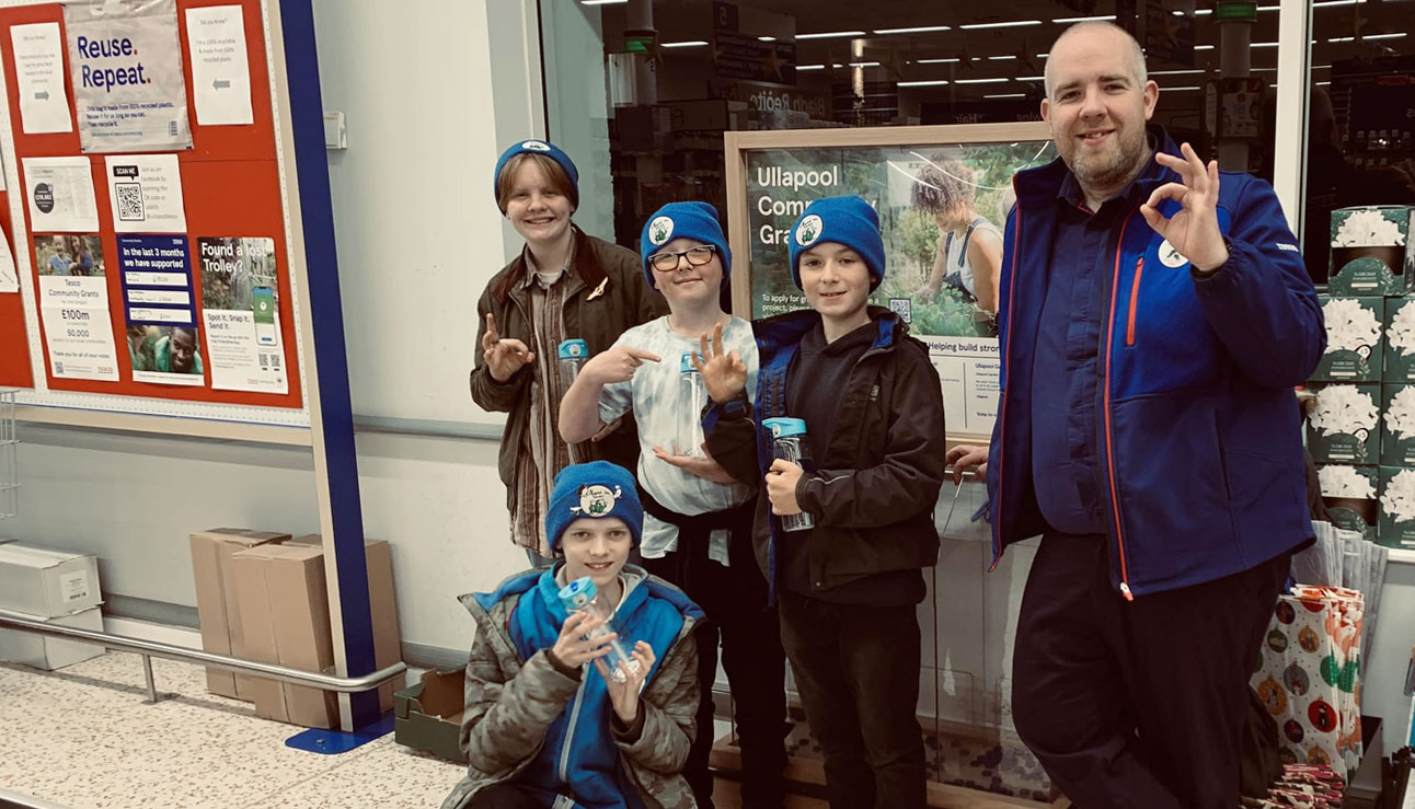 Big thanks to Tesco Ullapool for gifting USS each a sea-saver-blue refillable water bottle! 